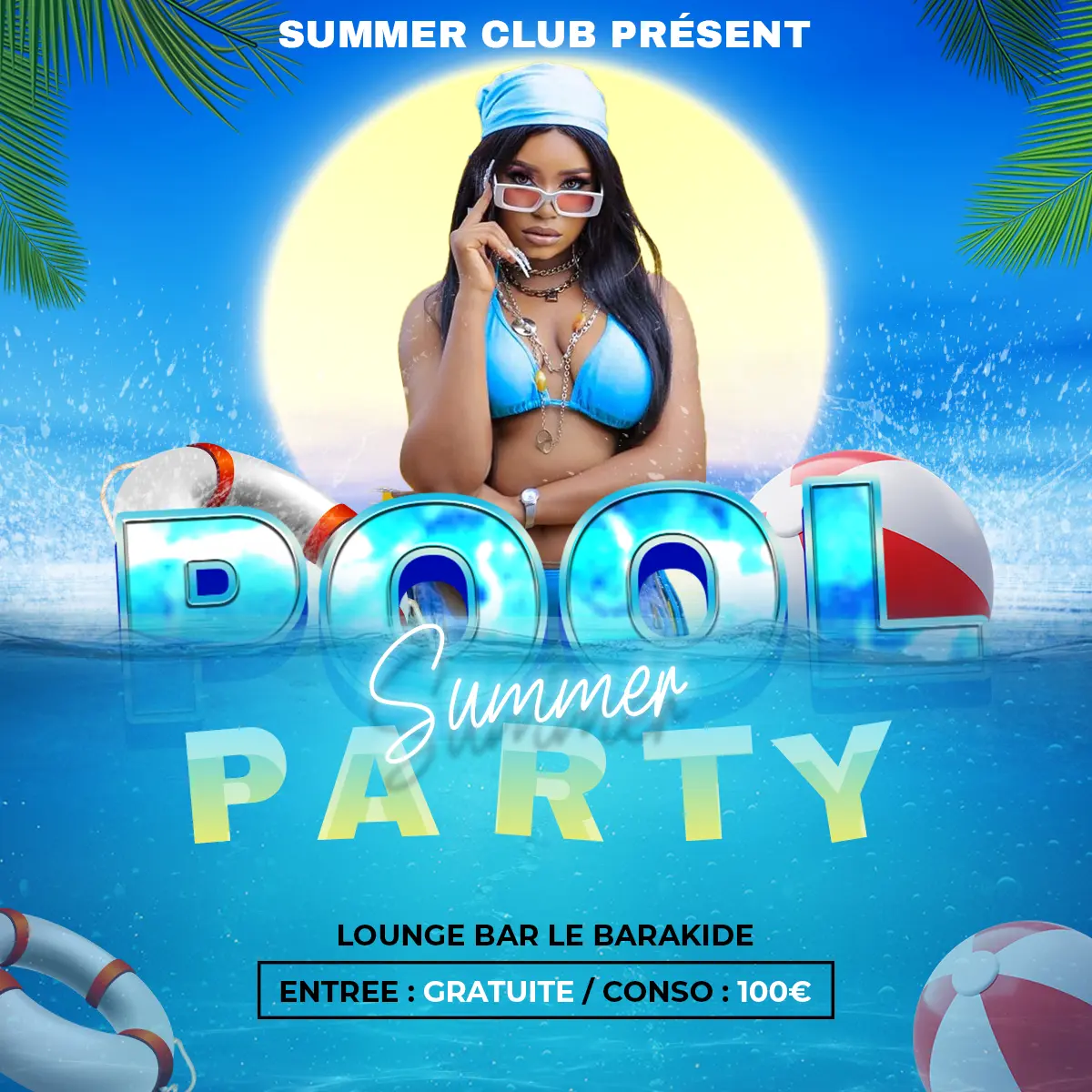 Affiche summer pool party